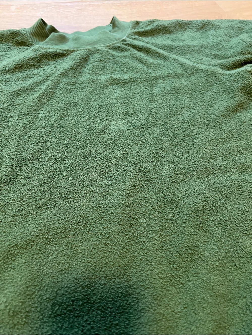 Jungmaven Short Sleeve Sherpa Raglan Fleece Sweatshirt - Green - Picture 3 of 4